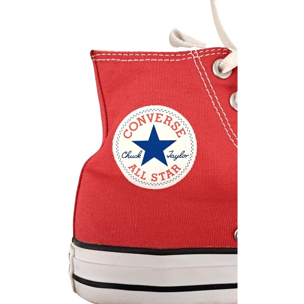 Converse Chuck Taylor All Star Red High-Top Sneakers Women Size 9 Men 7 Canvas - Picture 6 of 12